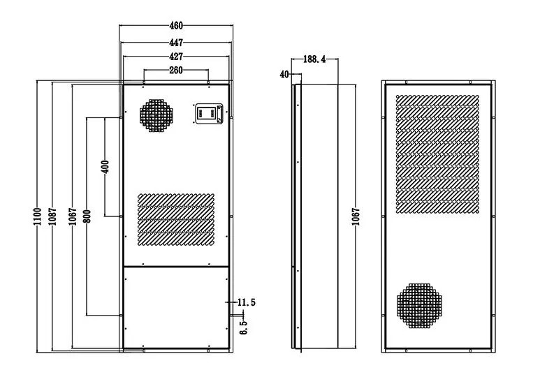 2kW Outdoor Cabinet Air Conditioner , Electronic Enclosure Air Conditioner