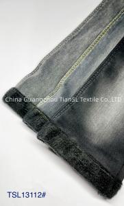 Quality 12.5oz Black Sulfur Brushed Denim Fabric Cotton Spandex Super Soft wholesale