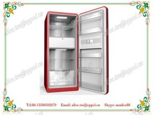 Quality OP-910 CE Approved Folding Solid Door Manual Defrost Upright Refrigerator wholesale