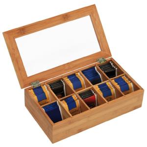 Quality customized wooden tea storage box with acrylic lid wholesale