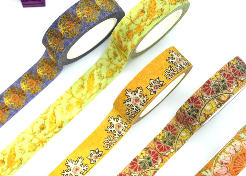 Japanese Masking Tape Custom Printed CMYK Color Glitter Washi Tape