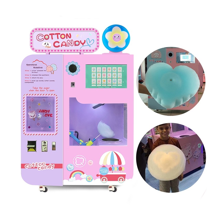 Coin Operated Cotton Candy Vending Machine With SDK Function For Commercial Stalls