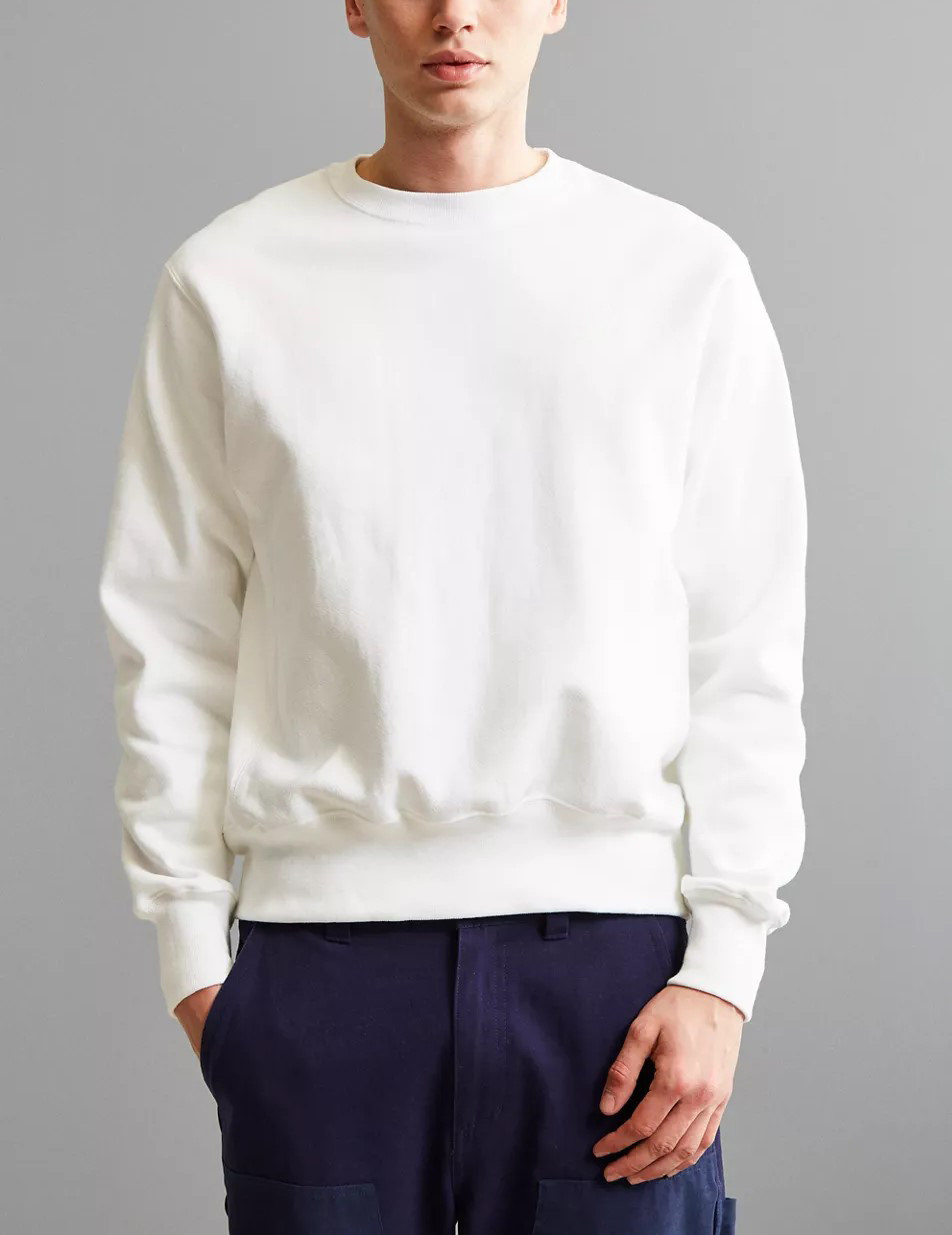 Dropped Shoulder Fleece Crew Neck Sweatshirt Men Hoodies Pink Color