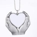 Sublimation blank hand heart shape ornament car pendant
