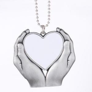 Quality Sublimation blank hand heart shape ornament car pendant wholesale