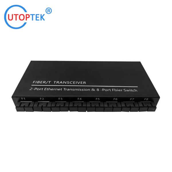 10/100/1000Mbps 2port RJ45+8port SC fiber ethernet media converter switch normal