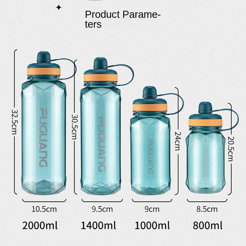 Food Grade No Odor 800ml/1000ml/1400ml/2000ml Water Bottle Bpa Free Plastic Water Bottles High Temperature Resistance Customized Acceptable