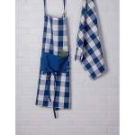 Artist Painters Mens Cotton Apron Sublimation Printed Blue White Squares