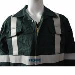 Cotton Navy Blue Fr Coveralls With Reflective Tape / Flame Resistant Workwear