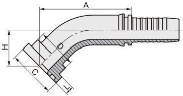 Forged and Galvanized Hydraulic Flange Fitting 45 Degree SAE Flange 3000 Psi