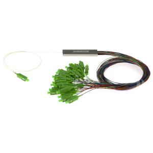 China FTTH Optical PLC Splitter 1x32 Fiber Optic Splitter Mini Type Single Mode Steel Tube SC APC Splitter on sale