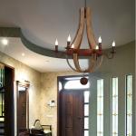 Vintage Wood Chandelier Farmhouse America Pendant Chandeliers Lighting(WH-CI-109