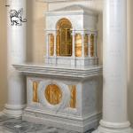 Natural Marble Religious Holy House Sculptures Tabernacle Church Hand Carved