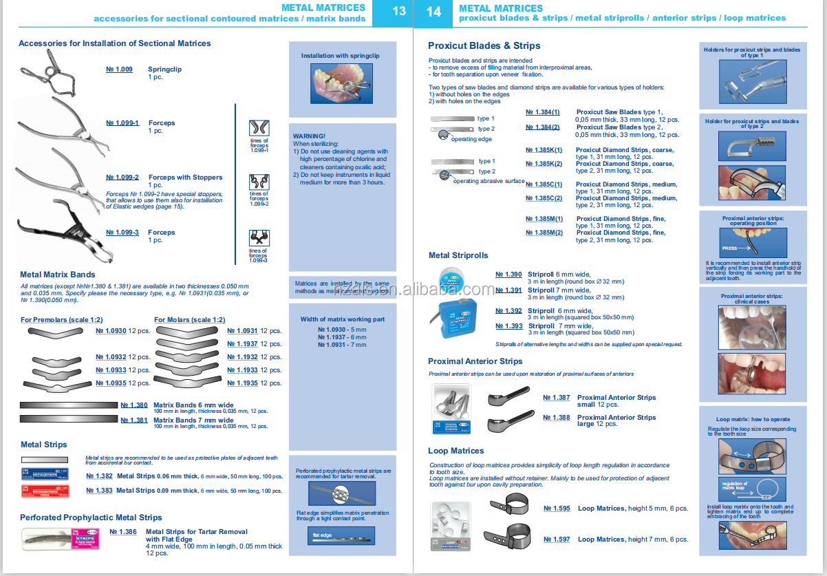 Manual Fixing Transparent Wedges Thin and Medium Wedge 2 Types No. 1.810 Kit 40 pcs. TOP BM for Dental Professionals