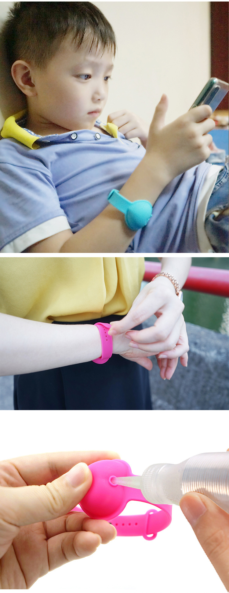 Reusable 10ml Silicone Hand Sanitizer Bracelet