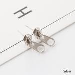 Punk Rock Zipper Earrings Tools Stud Stainless Steel Tragus Cartilage Ear