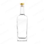 Customized Glass Bottle 70cl 75cl Square Whiskey Spirit Glass Bottle with Custom