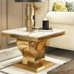 Customized Stainless Steel Edge Table Required Assembly Gold Finish