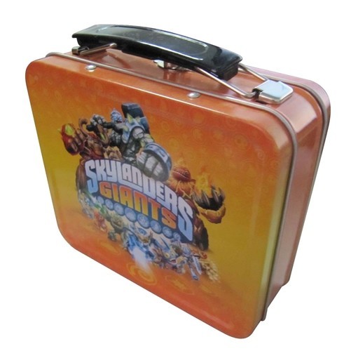 Custom Metal Lunch Tin Box With Handle On Top Thickness 0.23mm , UV Coating Printing