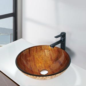 Quality Countertop Tempered Glass Sink Hot Melt Countertop Brown Colour wholesale