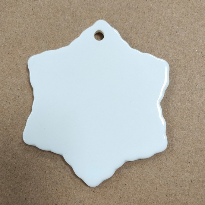 3'' Sublimation Ceramic Blanks Christmas Ceramic Pendant For Sublimation Printing