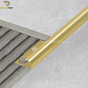 Quality Quadrant Aluminium Metal Tile Trims Polish Gold 12mm X 2.5 Meters wholesale