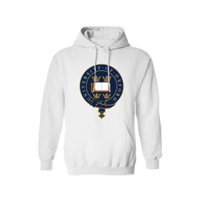 Quality Custom Logo Printing on White University Hoodie for Sports Area Team Spirit Uniforms wholesale
