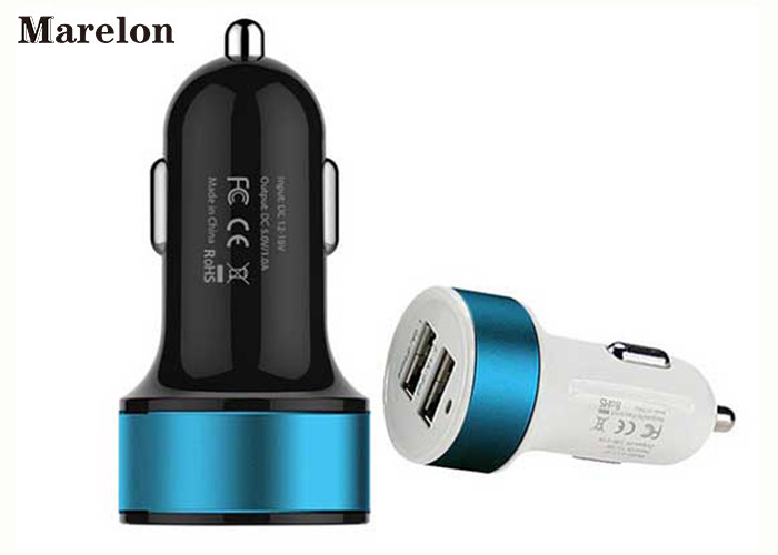 Dual USB Bluetooth Car Charger , Car FM Transmitter Intelligent IC Chip