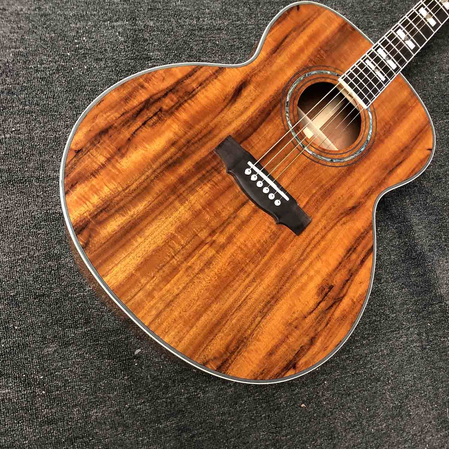 Custom Guilds 43 Inches Jumbo KOA Wood F50 Vintage Acoustic Guitar Gloss Finished Guild Electric Guitar