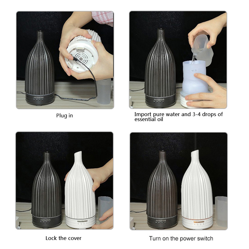 Hot Selling 120ml Elegant Home Quiet Oil Diffuser Ceramic Aroma Scented Fragrance Diffuser Ultrasonic Ceramic Aroma Diffuser
