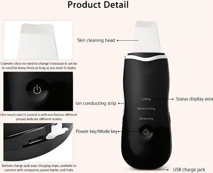 Blackhead Vacuum Pore Cleaner Portable Ultrasonic Deep Face Cleaning Scrubber