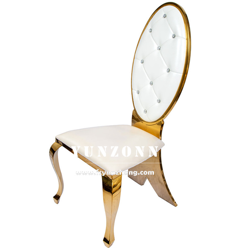 Fashion Fishtail Legs Wedding Chair Gold Stainless Steel Crystal Button Banquet Chair for Hotel Luxury Restaurant