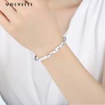 9.84in 0.16oz Sterling Silver Jewelry Bracelets Push Pull Womens Adjustable