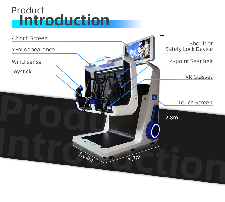 9D Machine Game VR Simulator Virtual Reality Theme Park 2 Chairs 360 degree