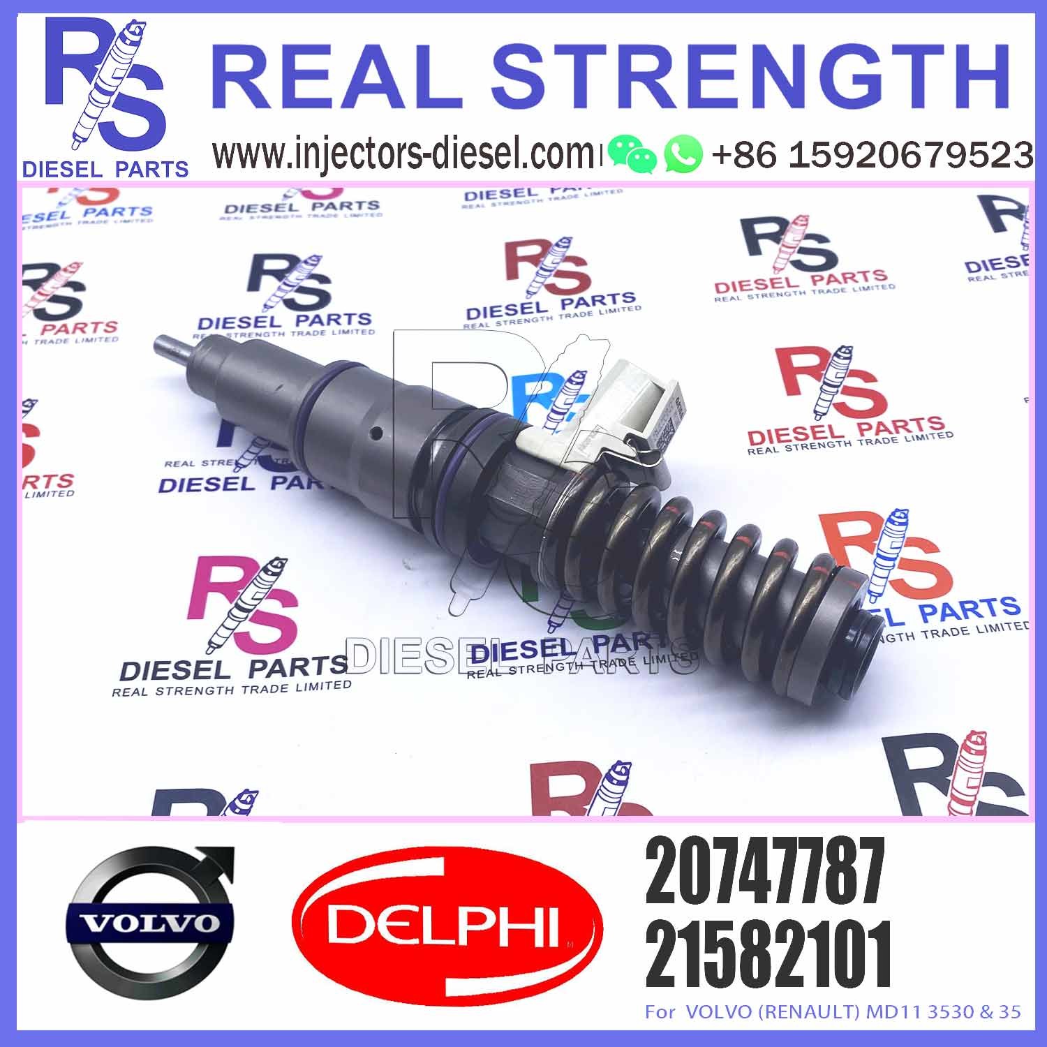 21582101 BEBE4D37001 Diesel Fuel Injector For VOL-VO (RENAULT) MD11 E3.18,7485003951 7421582101 20747787 21585101