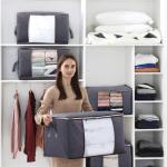 90L Large Capacity Clothes Storage Bag Organizer With Reinforced Handle