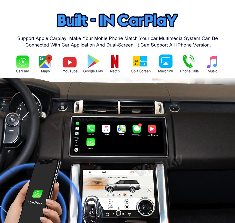 Viknav Car Radio For Land Rover Range Rover Sport L494 (2013-2017) 12.3 inch Rotating GPS Stereo Navigation Multimedia