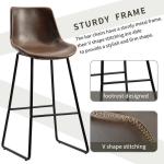 26.9LBS 42.5”H Counter Height Dining Chair Sets Of 2 Vintage Leather Barstools