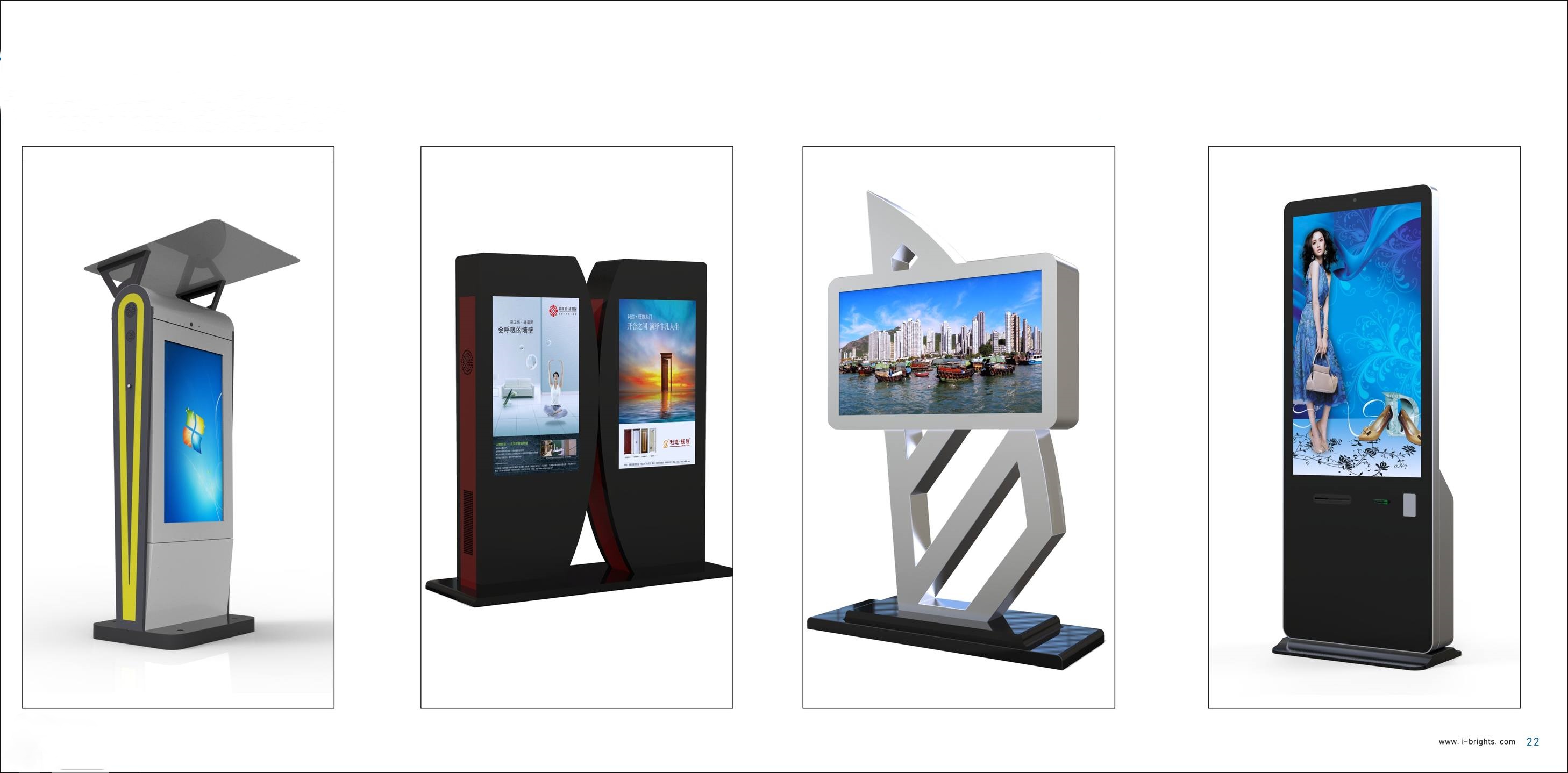 55inch Landscape Outdoor Digital Signage Display Totem Solar-Powered LCD Advertising Billboard Display