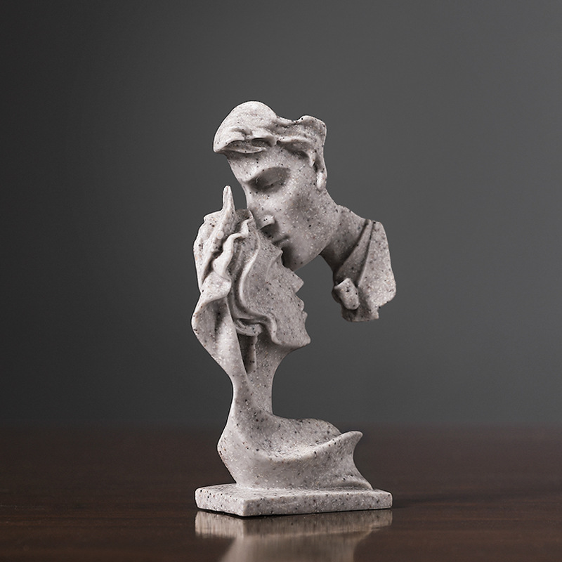 Commercial Buyer Souvenir Stores Thinker Statue Resin Crafts with Bamboo Material