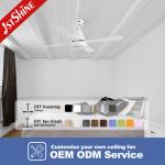 52 Inches White LED Ceiling Fan , Quiet DC Motor Modern Fan Light