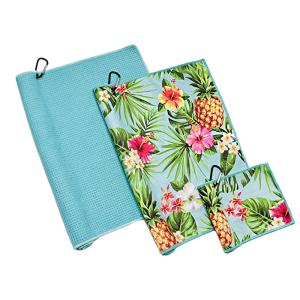 Quality Printed Embroidery Sublimation Logo Golf Towels With Clip Microfiber Waffle wholesale