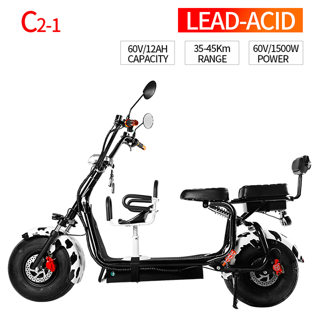60v 20ah Lithium Battery 1000W Fat Tyre Citycoco Electric Motorcycle for Range 35-75km