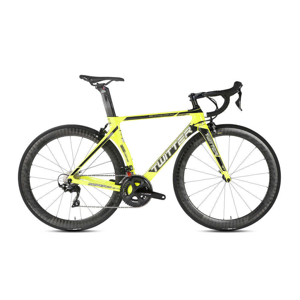 Groupset Carbon Fiber Road Bike With Carbon Wheels 4 Sealed Bearings