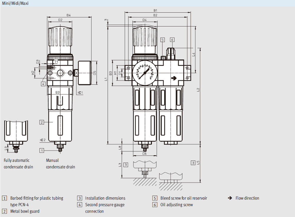 Air Control Air Pneumatic Regulator , White Drain Type Pneumatic Air Preparation
