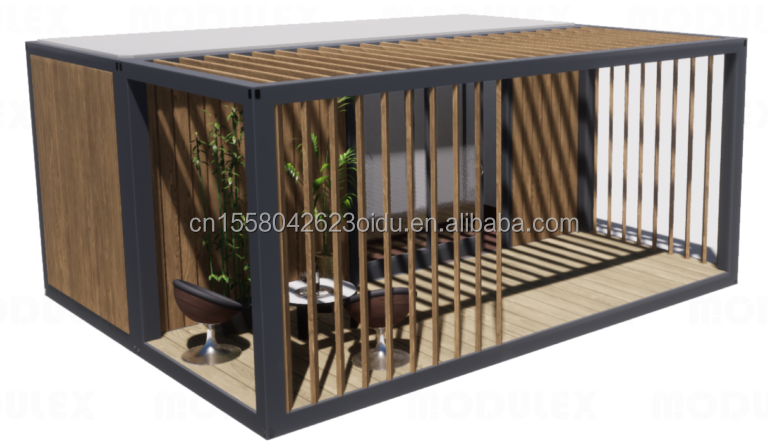 20ft Luxury Prefab Wooden House with Kitchen Bathroom and Outdoor BBQ Flat Pack Simple Installation Materials