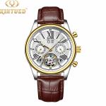 Brand KINYUED fashion mens wind up use hand water resistant tourbillon automatic