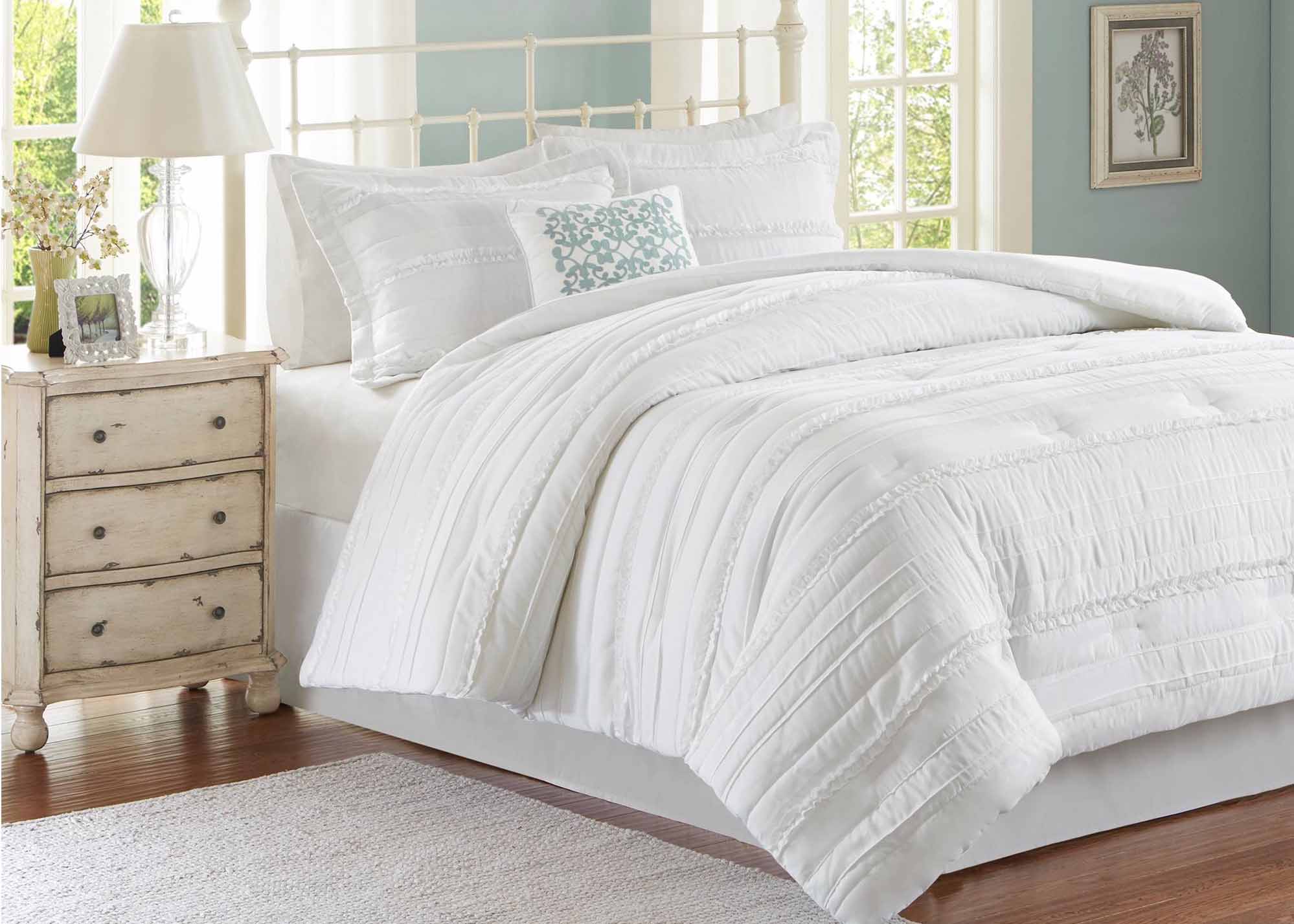 Soft Ruffle Lightweight Down Alternative Comforter Set Multiple Colors Optional