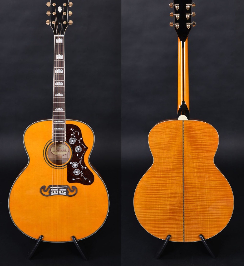 J200 customized 42 Inch Jumbo size solid wood acoustic guitar with AA Solid sitka spruce top rosewood fingerboard
