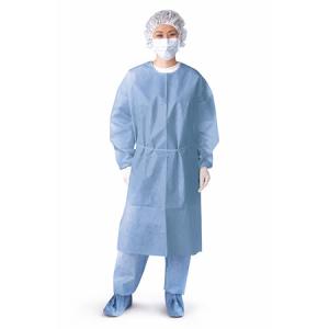Quality Biodegradable Isolation Gowns Disposable Medical Apparel With 4 Waist Belts wholesale